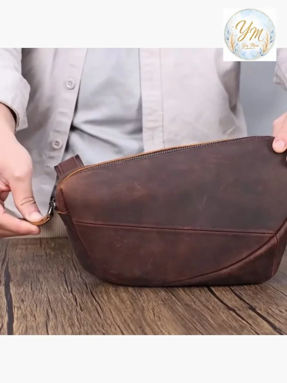 Genuine Leather Sling Bag Crossbody Purse Chest Daypack Hiking Travel